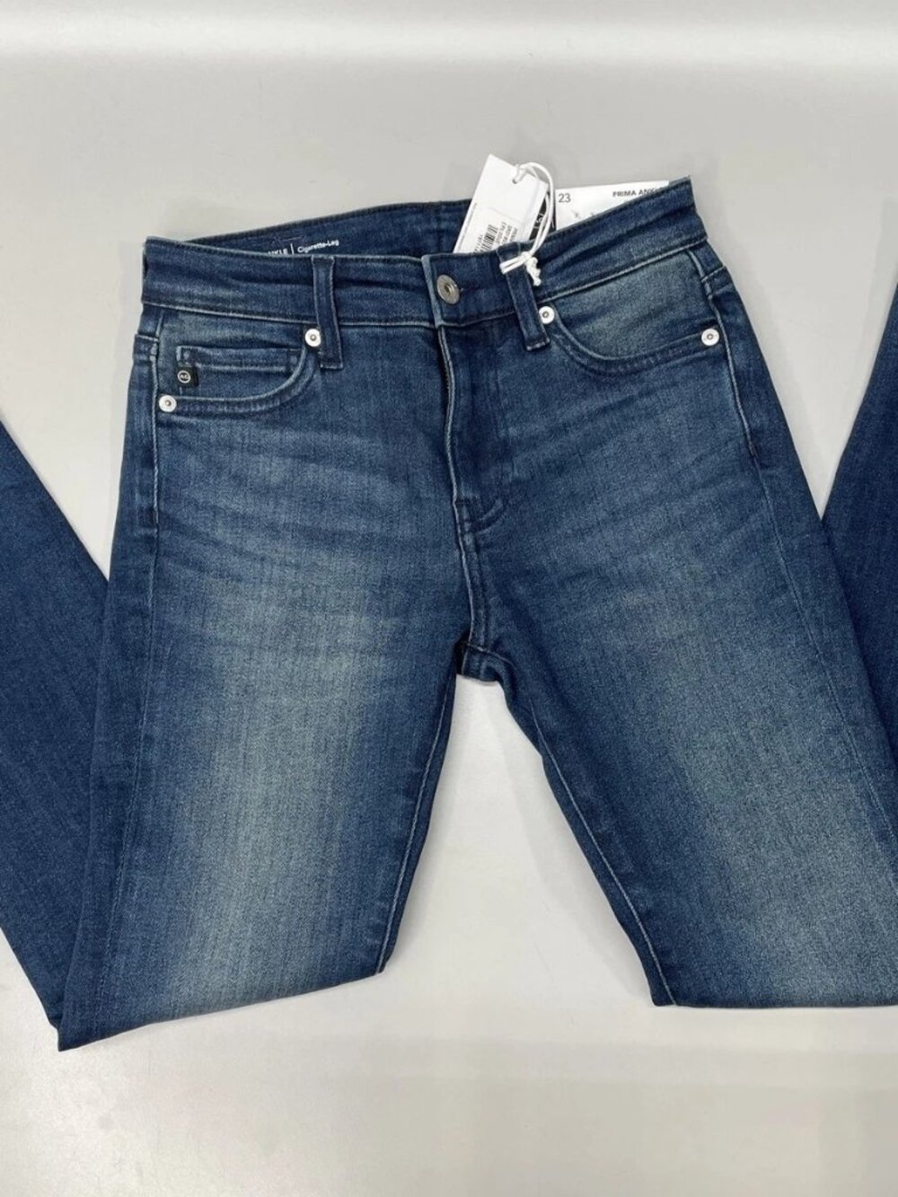 NEW AG Womens Jeans Blue Size 23 Prima Ankle Cigarette Leg 5 Pocket Cotton Blend
